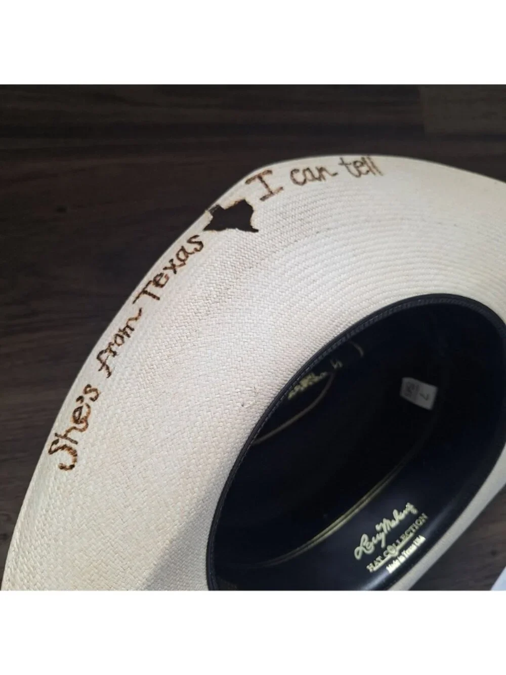 💙 Larry Mahan Women's Natural Straw Texas Themed Burnt Hat Size 7 Western Costa